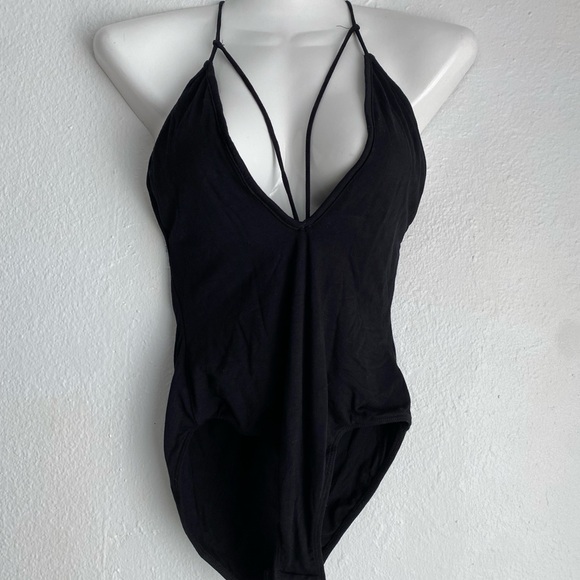 Urban Outfitters Tops - Black Strappy V-Neck Women's One-Piece bodysuit